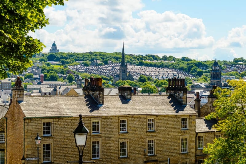 Lancaster rooftops seen from the castle