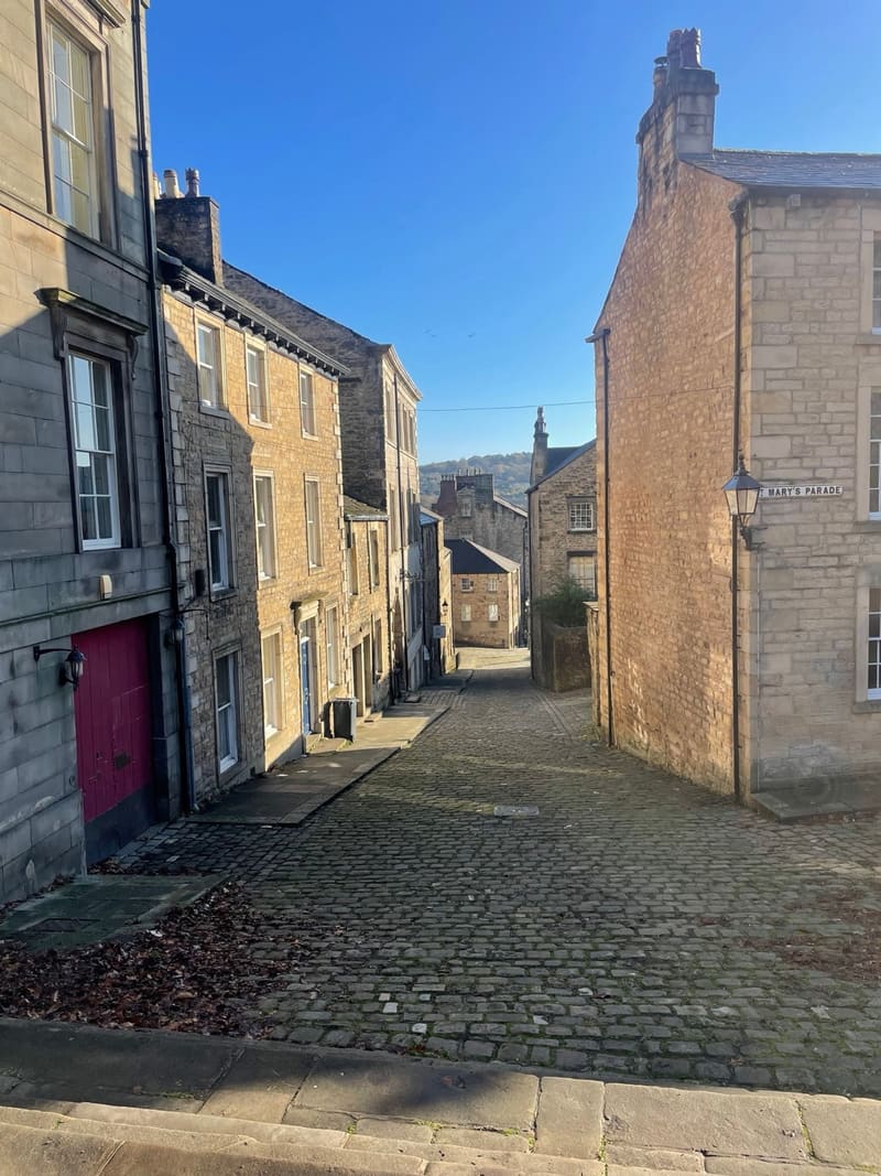 A terraced street in Lancaster, where many first homes are bought