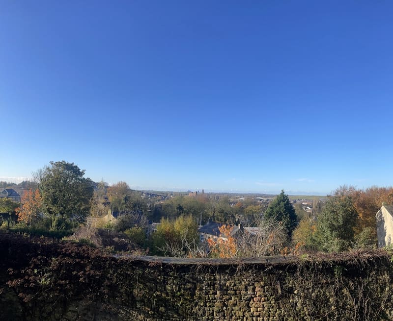 Rooftops across the Lune valley from Lancaster