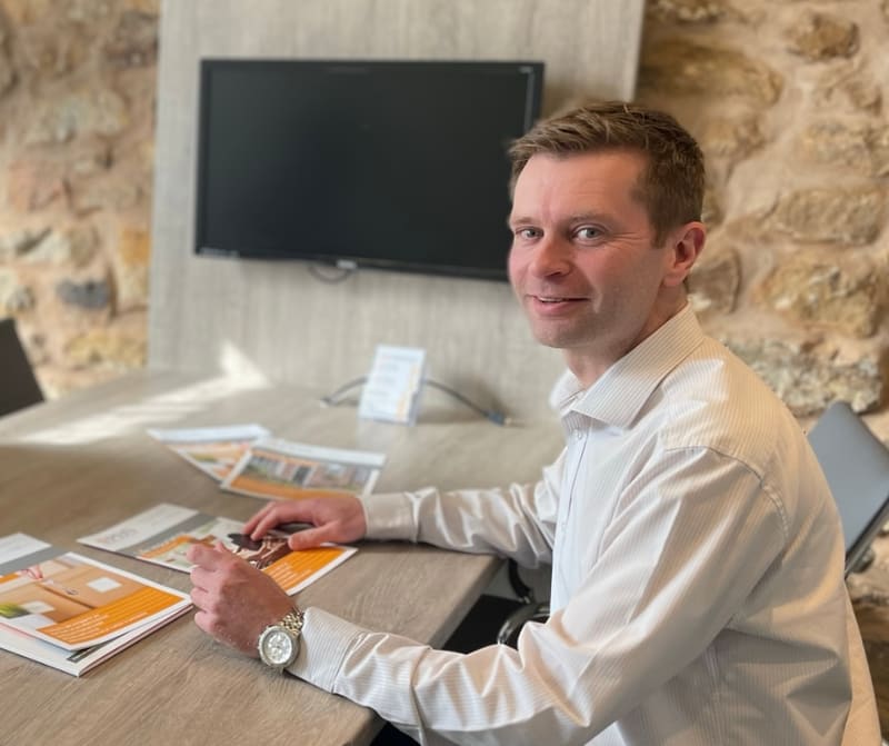 Ross Humpage working at the PBS office