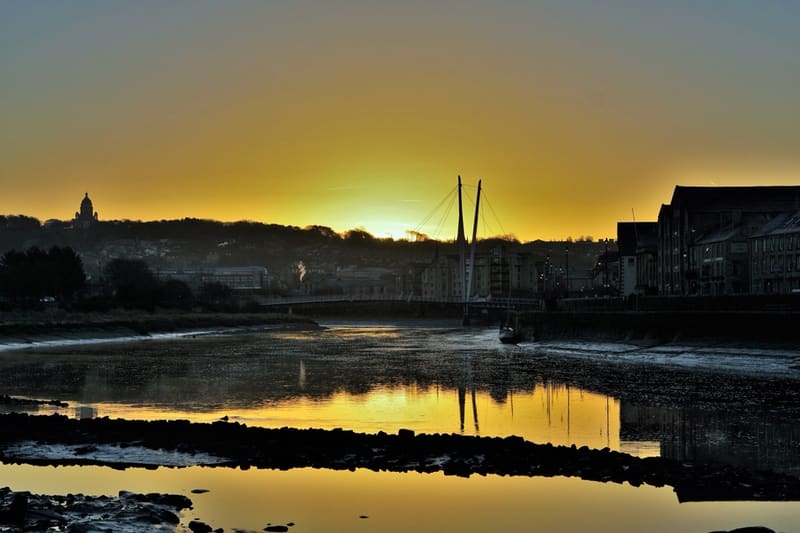 Sunrise over the River Lune at Lancaster